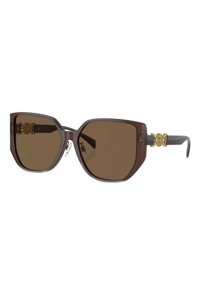 Versace 0VE4449D 54167358 Woman Acetate Transparent brown Square full frame for Adult