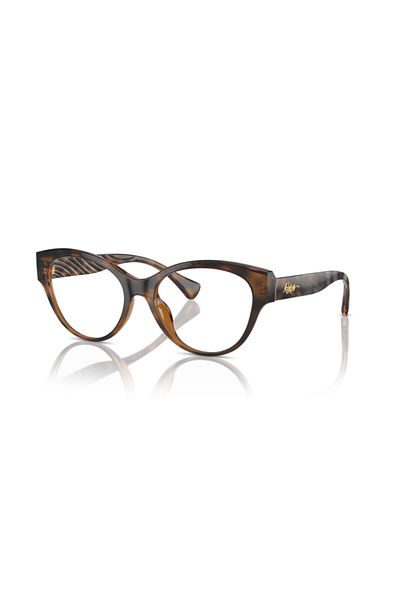 Ralph Lauren Ralph Woman Butterfly Eyeglasses- Ra 7164u - Lense Size:52mm - Shiny Dark Havana