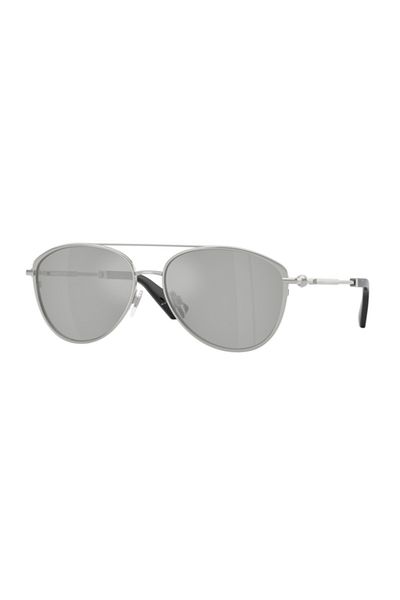 BURBERRY Unisex Pilot Sunglasses- Be 3157 - Lense Size:59mm - Silver