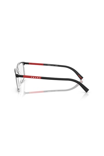 Prada Linea Rossa Man Square Eyeglasses- Ps 02rv - Lense Size:54mm - Top Matte Black On Crystal