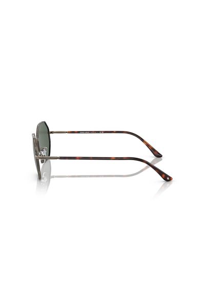 Giorgio Armani Man Rectangle Sunglasses- Ar 6112j - Lense Size:52mm - Brushed Pale Gold/red Havana