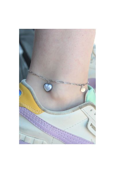 Skygo Heart Model 316L Silver Color Women's Anklet - TJ-HH1498