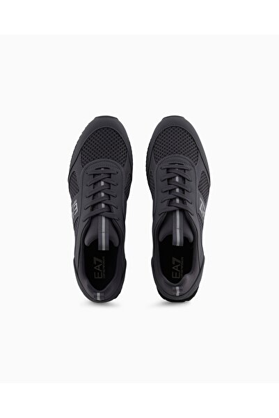 EA7 Unisex Mesh Stripe Logo Lace up Gray1 Sneaker X8X027 Xk050-D186