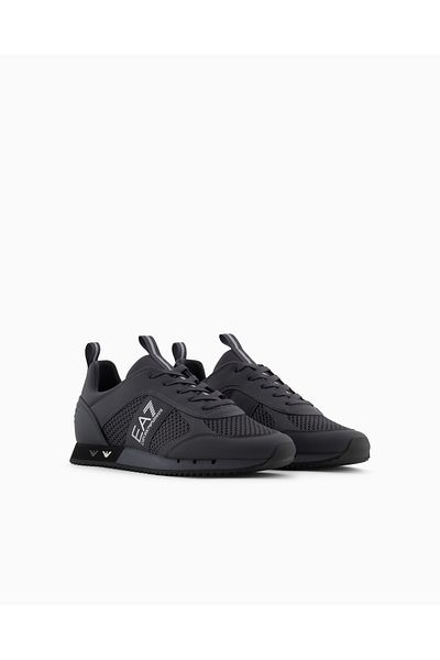 EA7 Unisex Mesh Stripe Logo Lace up Gray1 Sneaker X8X027 Xk050-D186