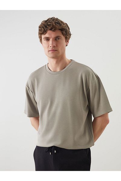 LC Waikiki Lcw Vision Beige Crew Neck Men's Short Sleeve T-Shirt