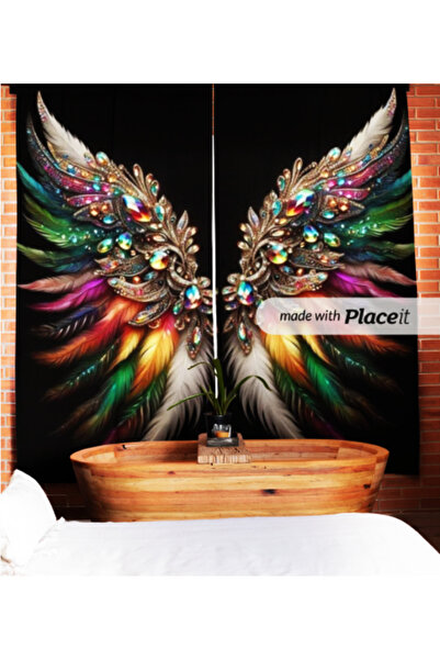 Elmas Dizayn Özel tasarım  3d Dijital Baskı 140 Cm * 240 Çift Kanat 2 Adet Fo...