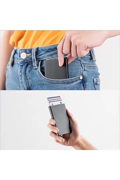 Generic Multipurpose card holder Aluminum alloy metal anti-magnetic card holder Silver