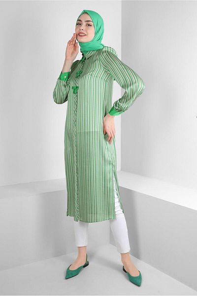 Alvina STRIPED RIBBON DETAIL TUNIC 43737