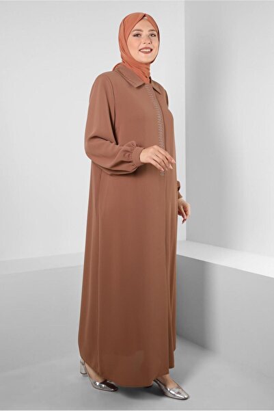 Alvina STONE PRINTED HIDDEN BUTTONED FERACE 80063