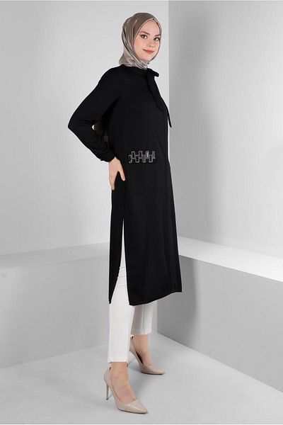 Alvina LAPEL TIE POCKET TUNIC 43525