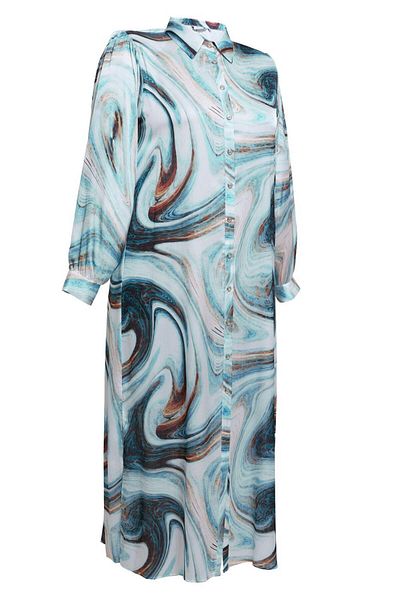 Alvina Patterned Satin Tunic - Plus Size 20522