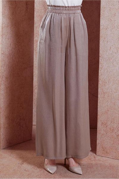 Alvina 70731 Model Pantaloni încrețiți cu textura din satin