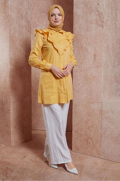 Alvina Shirt Tunic 44589 - Ruffle Detailed