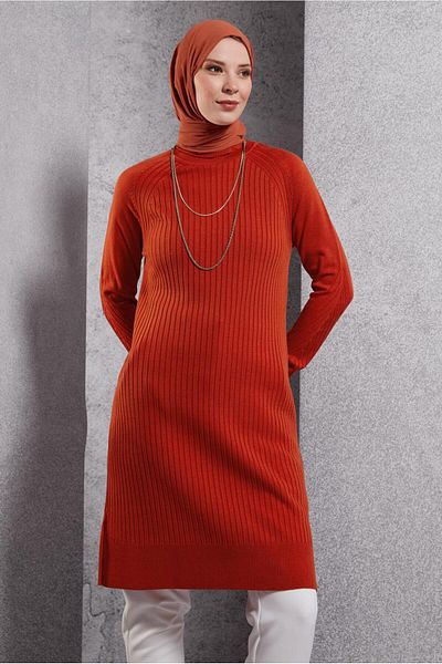 Alvina Ankle Collar Knitting Tunic 44930