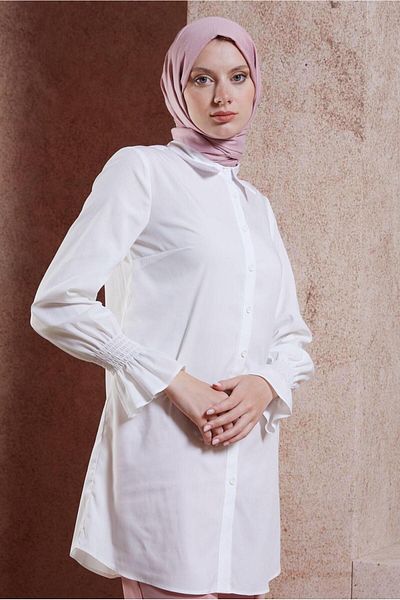 Alvina 44581 نموذج سترة الحجاب طوق القميص