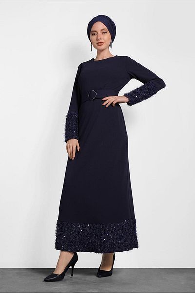 Alvina 40230 Μοντέλο Φόρεμα με παγιέτες με ζώνη