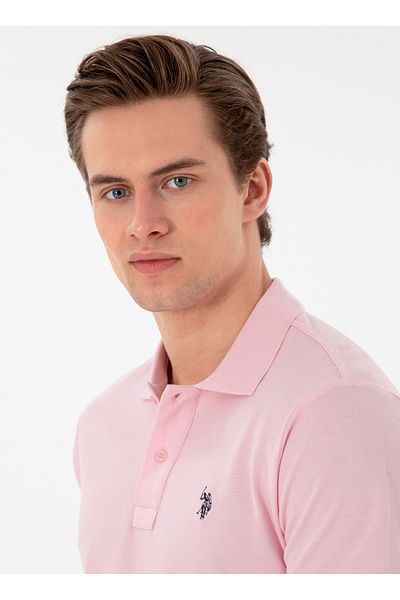 U.S. Polo Assn. Πόλο Ασν. Ανδρικό μπλουζάκι πόλο ανοιχτό ροζ GTP04