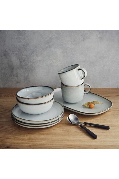 IKEA GLADELIG Mug, Grey, 37 cl – Durable Stoneware, Unique Glaze, Microwave & Dishwasher Safe,  Design