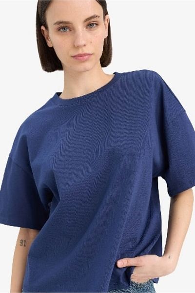 DeFacto Crew Neck Loose Fit Short Sleeve T-Shirt E0291Ax25Sm