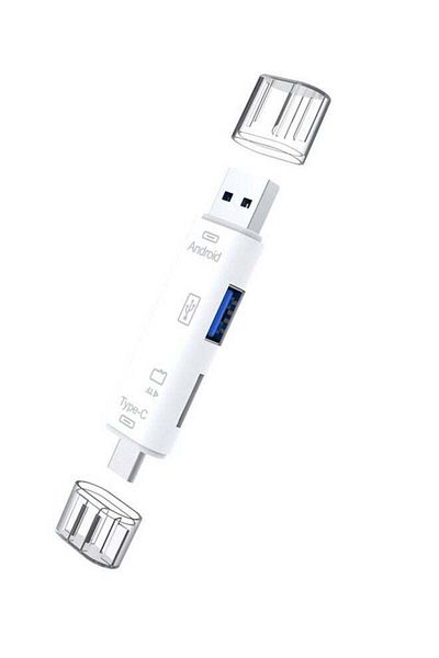 Generic 5-in-1 Type-C And USB Card Reader - White