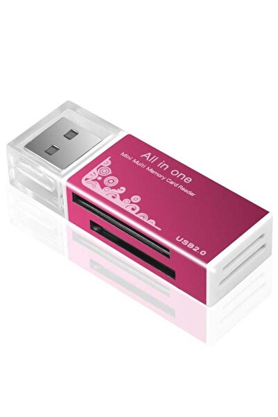 Generic قارئ بطاقات الذاكرة USB 2.0 الكل في واحد - أحمر