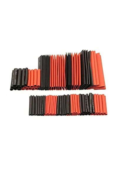 Generic أنبوب انكماش حراري مكون من 127 قطعة، أحمر/أسود