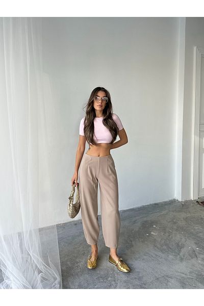 NOA LİNE Scuba Crepe Fabric Shalwar Model Balloon Pants