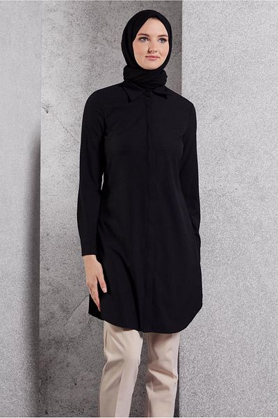 Alvina 45079 Model Shirt Collar Hijab Tunic