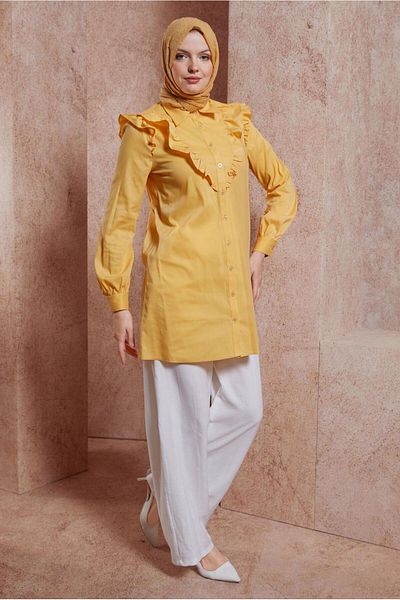 Alvina Shirt Tunic 44589 - Ruffle Detailed