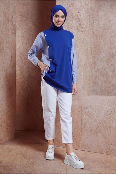 Alvina 44751 Model Garnished Tunic Tracksuit