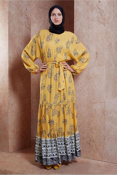 Alvina Viscose Belted Dress - 44602