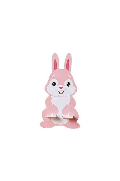 Generic Cute Rabbit Wooden Mobile  Stand - Pink