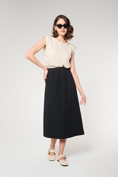 ZYRAH Black Color Pencil Form Long Length Women's Skirt