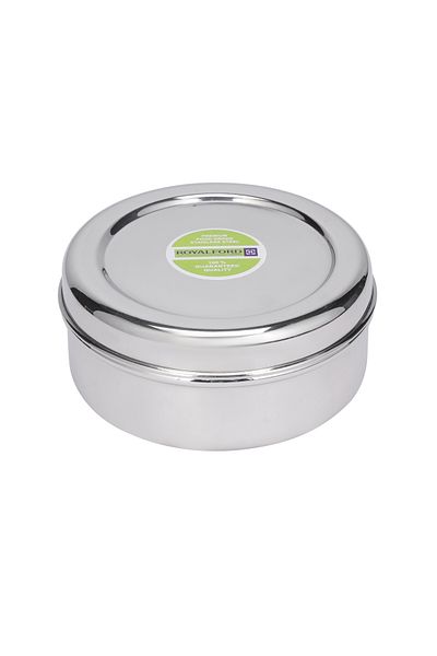 ROYALFORD 11 CM Round Stainless Steel Puri Dabba RF11471