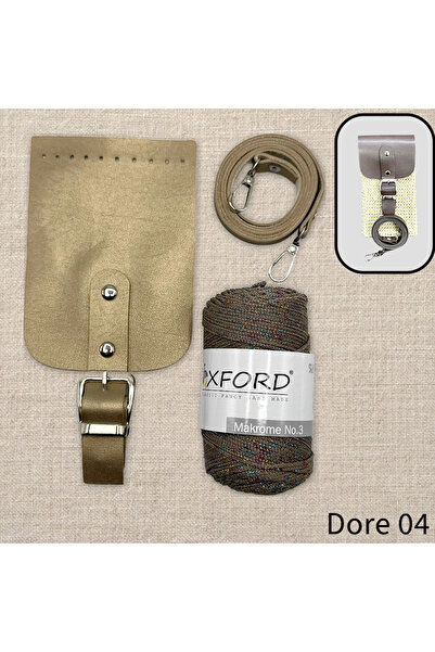 Oxford İplik طقم حقيبة هاتف جلدية + أكسفورد رقم: 3 حبل لوركس جليتر مكرامية 04...