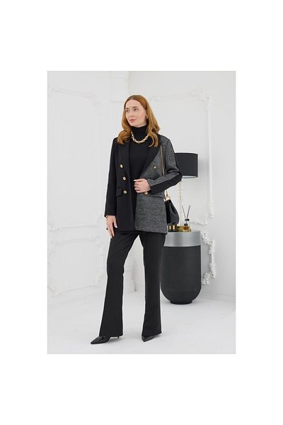 Moodbasic Jachetă de tricot cu nasturi aurii pentru femei Mb04.57