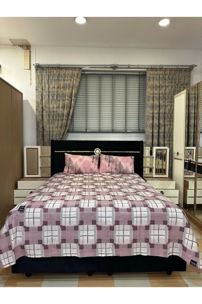 NİVEMESHOME Nivemeshome Lilac Patterned 160X230 Single Pique Cover for Single Person