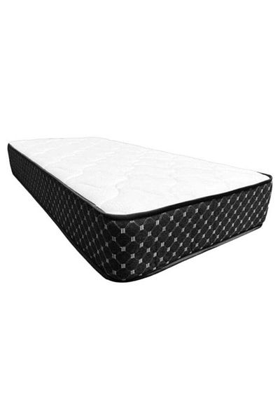 Comfy White Flat Single Medicated Firm 190 X 90 X 10Cm Satin Mattress With Black Border