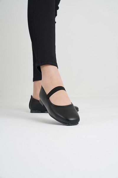 Beyond Women's Black Elastic Leather Casual Ballerina Ballerina Byndkgz02