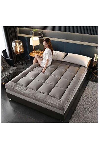 Comfy COTTON HOTEL STYLE FIBER FILLED 180 X 200 X 10 CM GREY MATTRESS TOPPER