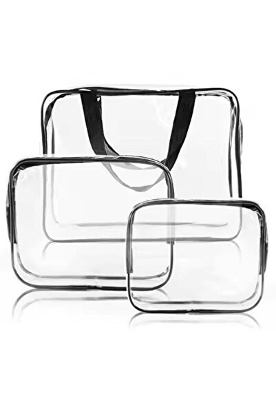 Generic 3 Pack Cosmetic Bags PVC Transparent Waterproof Portable Travel Toile...
