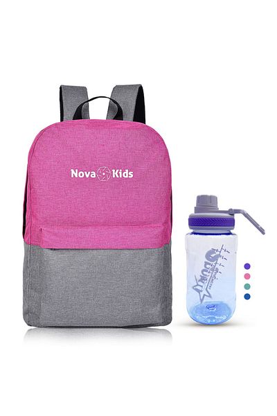 NovaKids Nova Kids 17-Inch Backpack with Hydration 550ml Bottle(Assorted Color) - Lilac