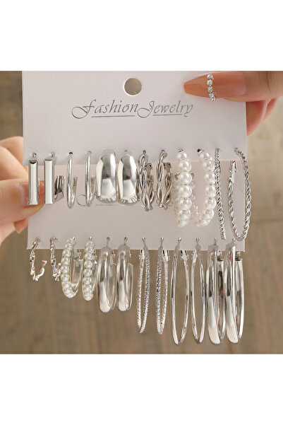 Choice AYA5 60 Pcs/Set Fashion Earrings For Women Boho Vintage Silver Color G...