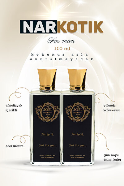 Soel Parfüm Narkotik Erkek Parfüm 2 Adet 100ML EDP