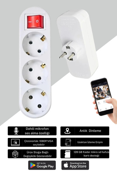 Viontra Tech Kablosuz Priz Wifi Gizli Kamera - Bebek Bakıcı