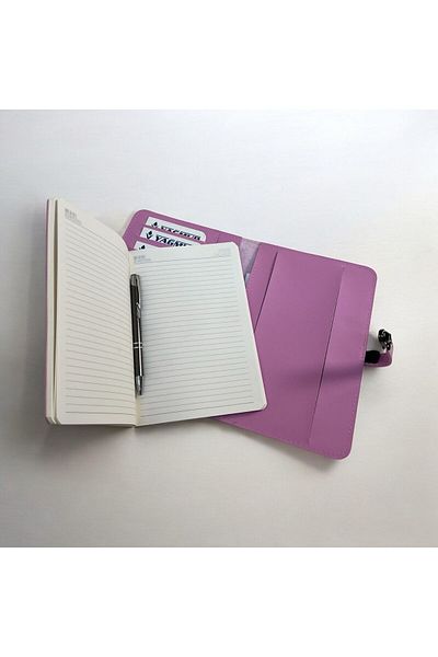 Eren Ofis Caiet cu capac din piele nubuck cu design special - Set pix cadou