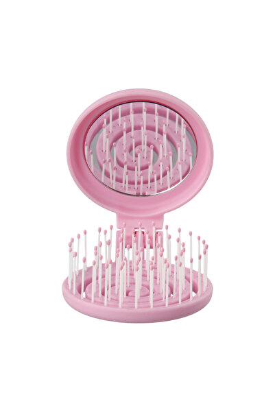 PROCO Beauty Makaron Saç Fırçası-Üç Boyutlu 3D Esnek Aynalı Çanta Boy Saç Fırçası-Compact Detangler