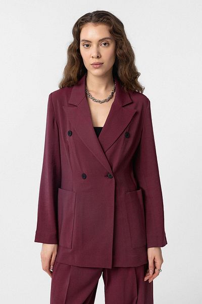 Antioch Burgundy Double Breasted Women's Blazer Jacket