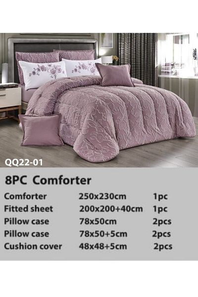 Moon Luxury Embroidered Jacquard Bedspread, 8 Pieces, 250x230cm, 200x200cm, 78x50cm, 48x48cm, 6kg
