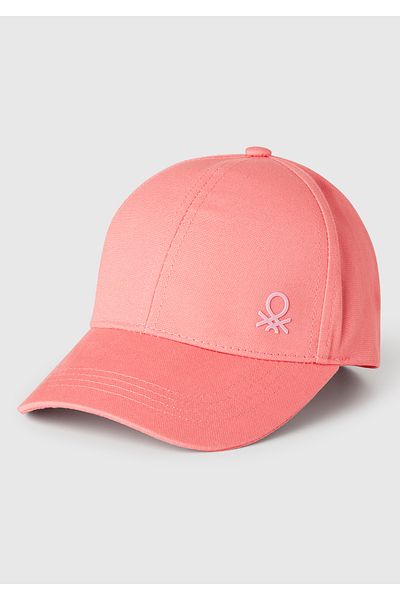United Colors of Benetton Boy's Fuchsia Logo Printed Cap Hat